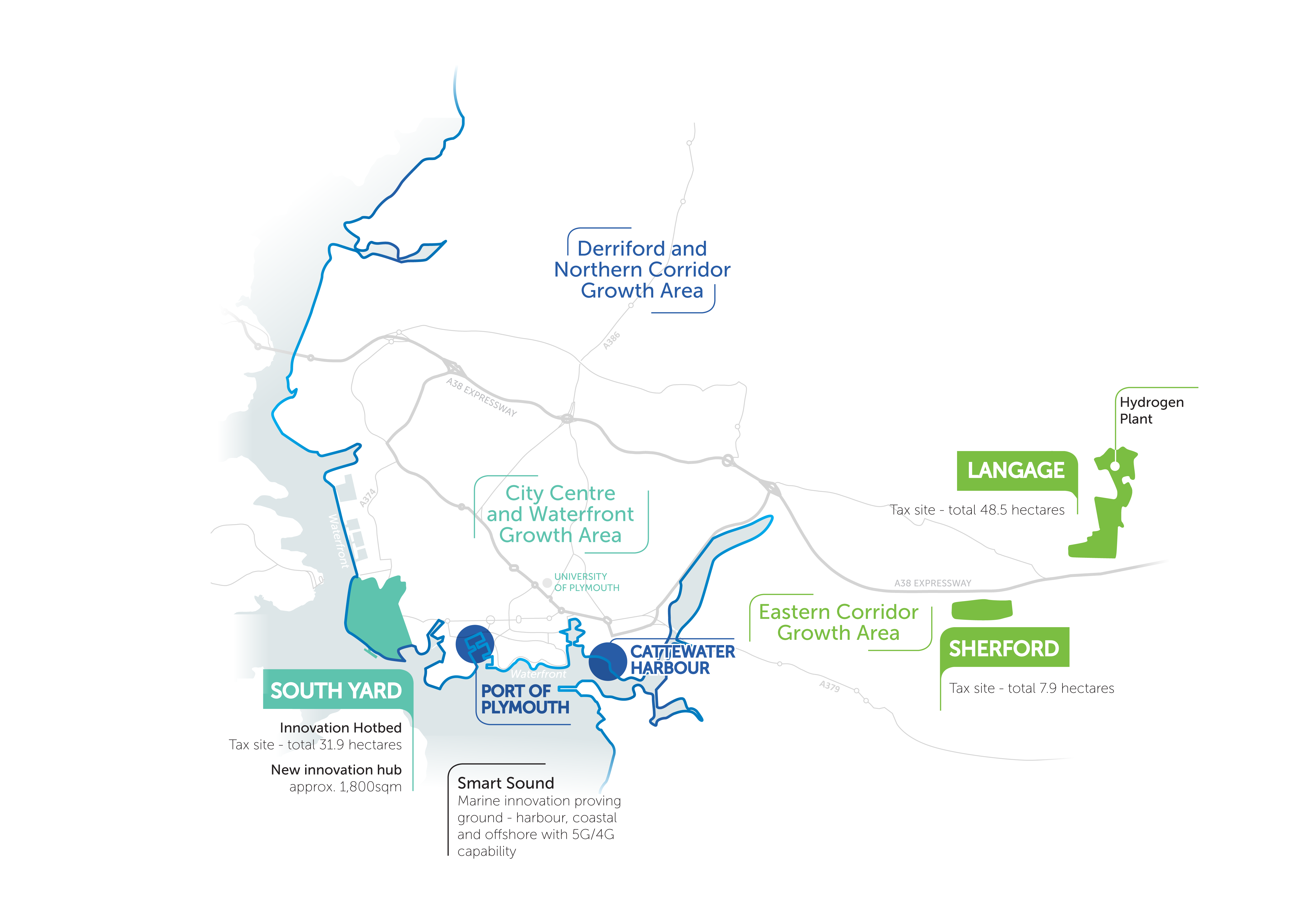 Plymouth and South Devon Freeport sites map